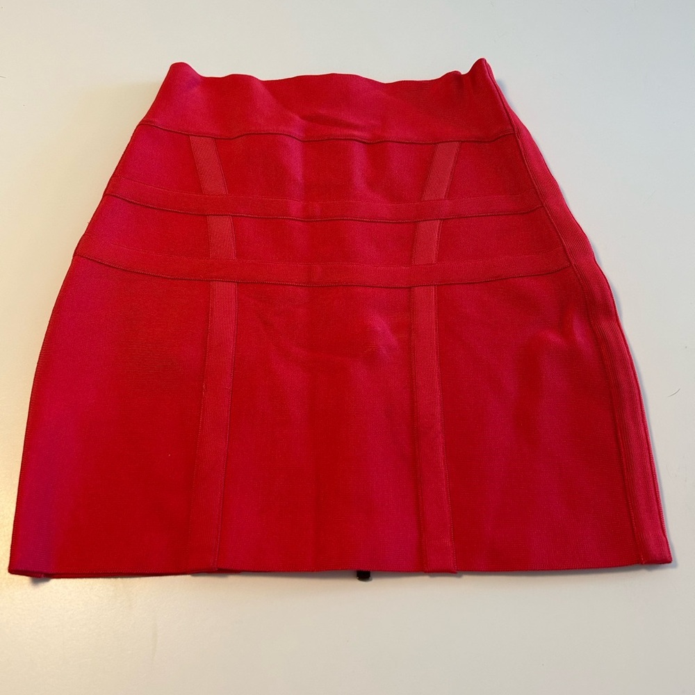 HERVÉ LÉGER Poppy Bandage Mini Pencil Skirt, Heavy Stretchy fabric, Sz Med - Picture 5 of 14